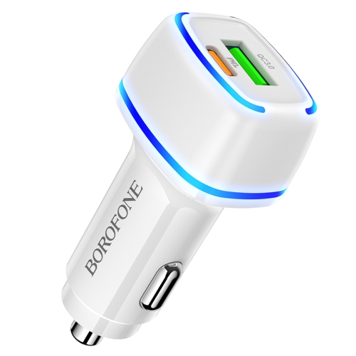 Chargeur Voiture Double BOROFONE BZ14A USB - Blanc