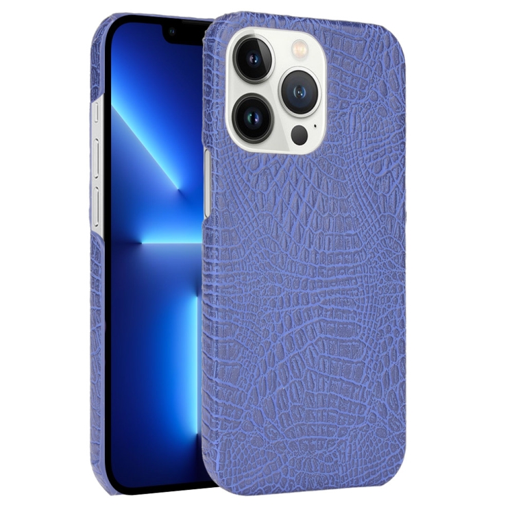 

Crocodile PU + PC Phone Case For iPhone 13 Pro Max(Blue)