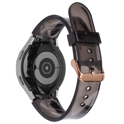 

For Samsung Galaxy Watch4 40mm/44mm Jelly Translucent TPU Watch Band, Style:Rose Gold Buckle(Black)