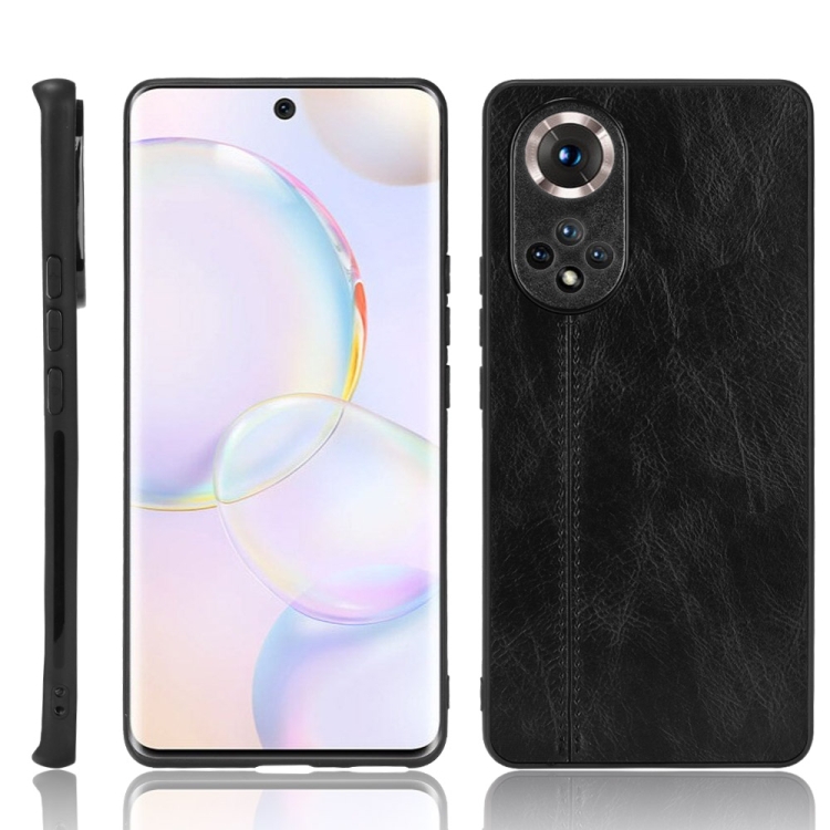 

For Honor 50 Sewing Cow Pattern Skin Phone Case(Black)