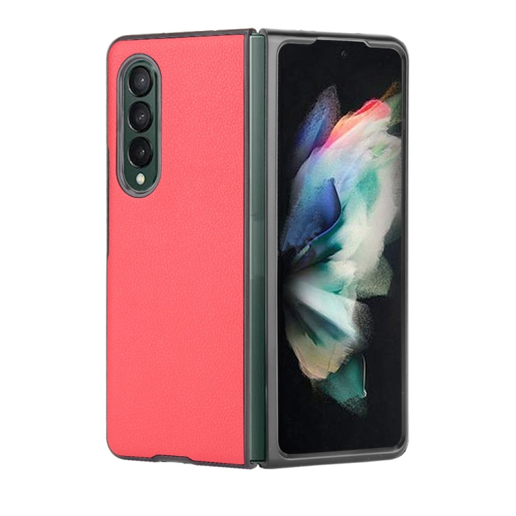 

For Samsung Galaxy Z Fold3 5G Litchi Texture Phone Case(Red)