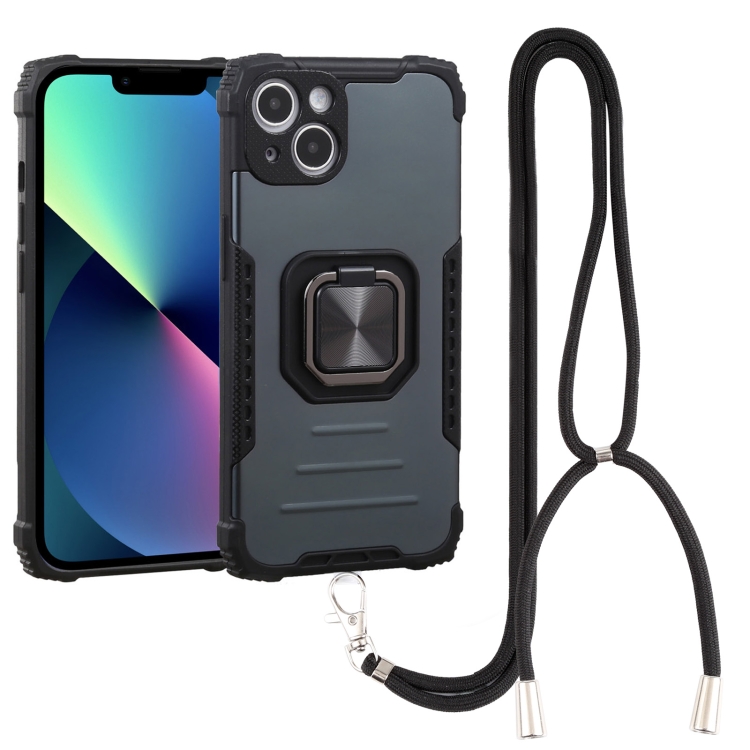 

Lanyard Aluminum TPU Case For iPhone 13 mini(Green)
