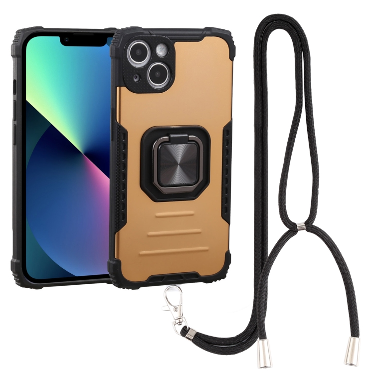 

Lanyard Aluminum TPU Case For iPhone 13 mini(Gold)
