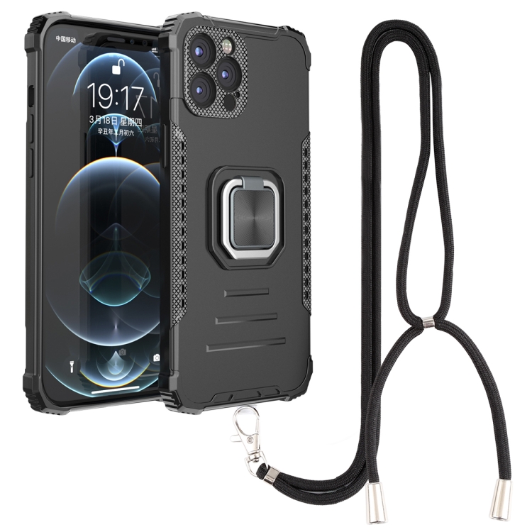 

Lanyard Aluminum TPU Case For iPhone 12 Pro Max(Black)