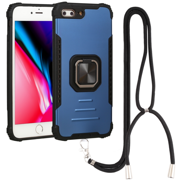 

Lanyard Aluminum TPU Case For iPhone 7 Plus / 8 Plus(Blue)