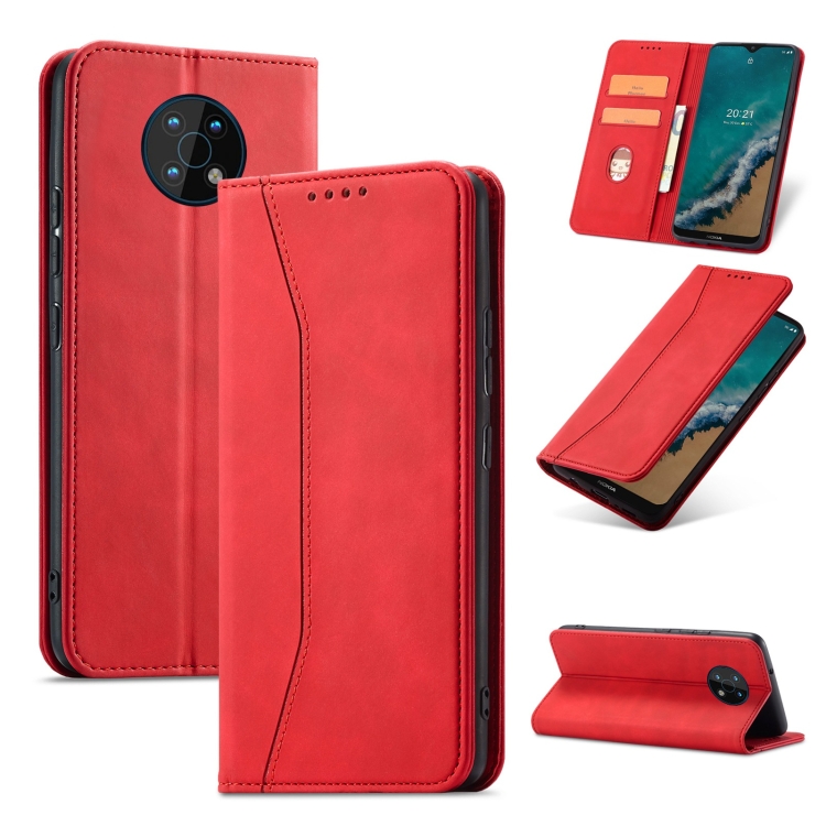 

For Nokia G50 5G Magnetic Dual-fold Leather Phone Case(Red)