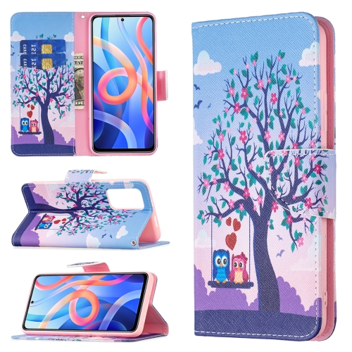 

For Xiaomi Redmi Note 11 5G Colored Drawing Leather Phone Case(Owl)