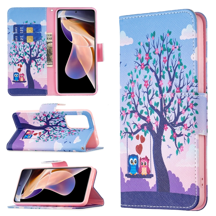 

For Xiaomi Redmi Note 11 Pro / 11 Pro+ Colored Drawing Leather Phone Case(Owl)
