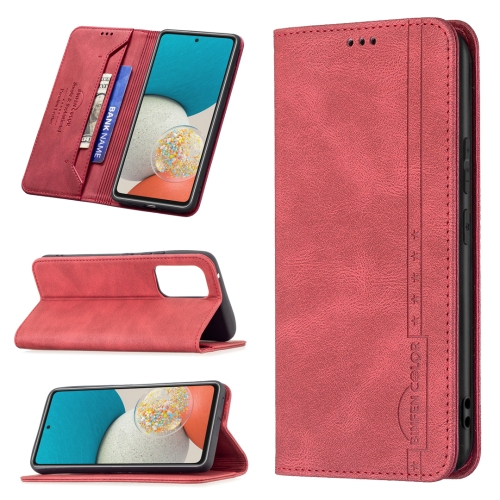 

For Samsung Galaxy A53 5G Magnetic RFID Blocking Anti-Theft Leather Phone Case(Red)