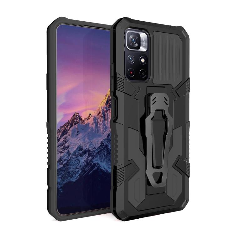

For Xiaomi Redmi Note 11 5G Armor Warrior PC + TPU Phone Case(Black)