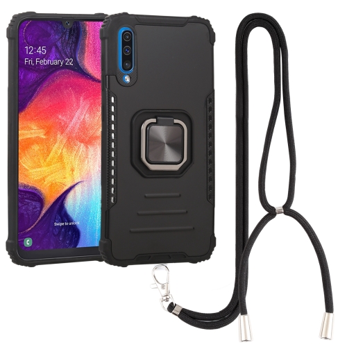 

For Samsung Galaxy A50/A50s/A30s/M10s Lanyard Aluminum TPU Case(Black)