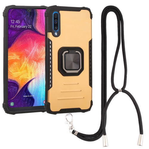 

For Samsung Galaxy A50/A50s/A30s/M10s Lanyard Aluminum TPU Case(Gold)