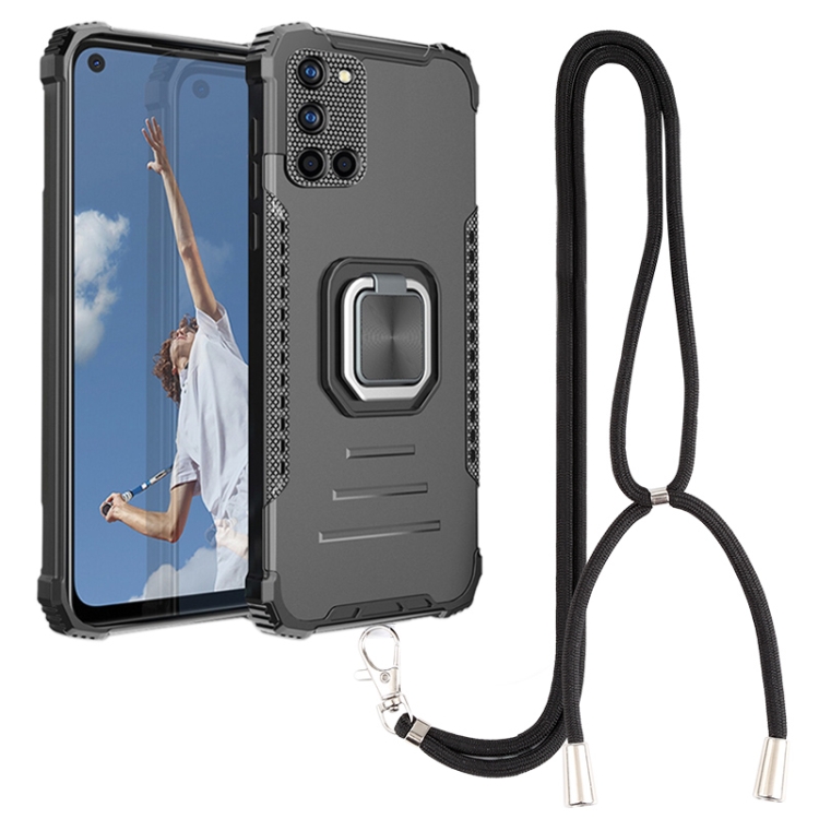 

For Samsung Galaxy A52 4G / 5G Lanyard Aluminum TPU Case(Black)