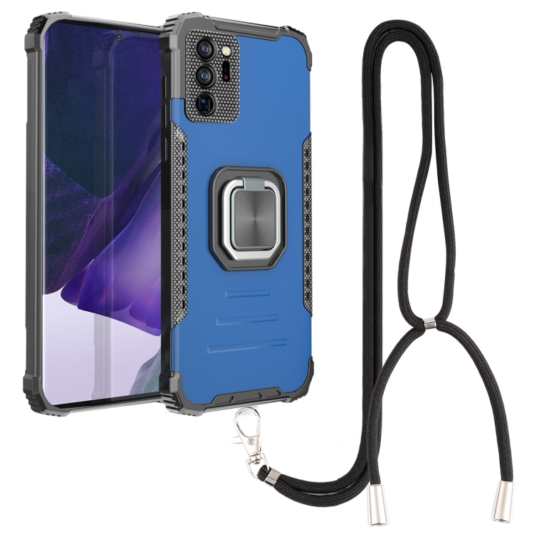 

For Samsung Galaxy Note20 Ultra Lanyard Aluminum TPU Case(Blue)