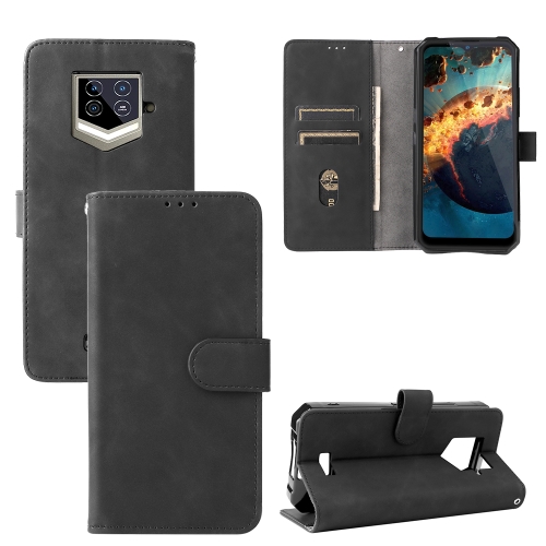 

For Oukitel WP15 5G Solid Color Skin Feel Magnetic Buckle Leather Phone Case(Black)