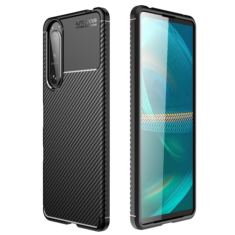

For Sony Xperia 5 III Carbon Fiber Texture Shockproof TPU Phone Case(Black)
