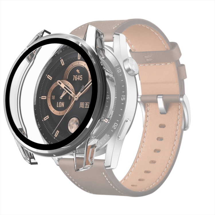 

For Huawei Watch GT 3 42mm PC + Tempered Glass Watch Protective Case(Transparent)