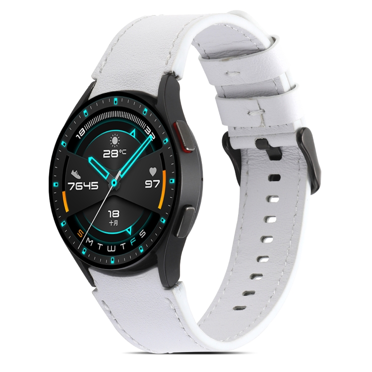 

For Samsung Galaxy Watch4 40mm/44mm Double-sided Leather Watch Band(White)