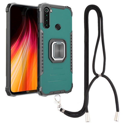 

For Xiaomi Redmi Note 8 Aluminum Alloy + TPU Phone Case with Lanyard(Green)