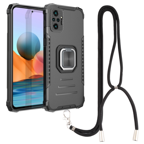 

For Xiaomi Redmi Note 10 Pro / Note 10 Pro Max Aluminum Alloy + TPU Phone Case with Lanyard(Black)