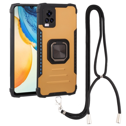 

For vivo V20 Aluminum Alloy + TPU Phone Case with Lanyard(Gold)