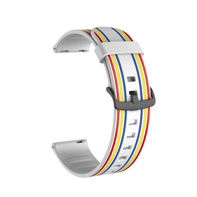 

20mm Stripe Silicone Watch Band(White)