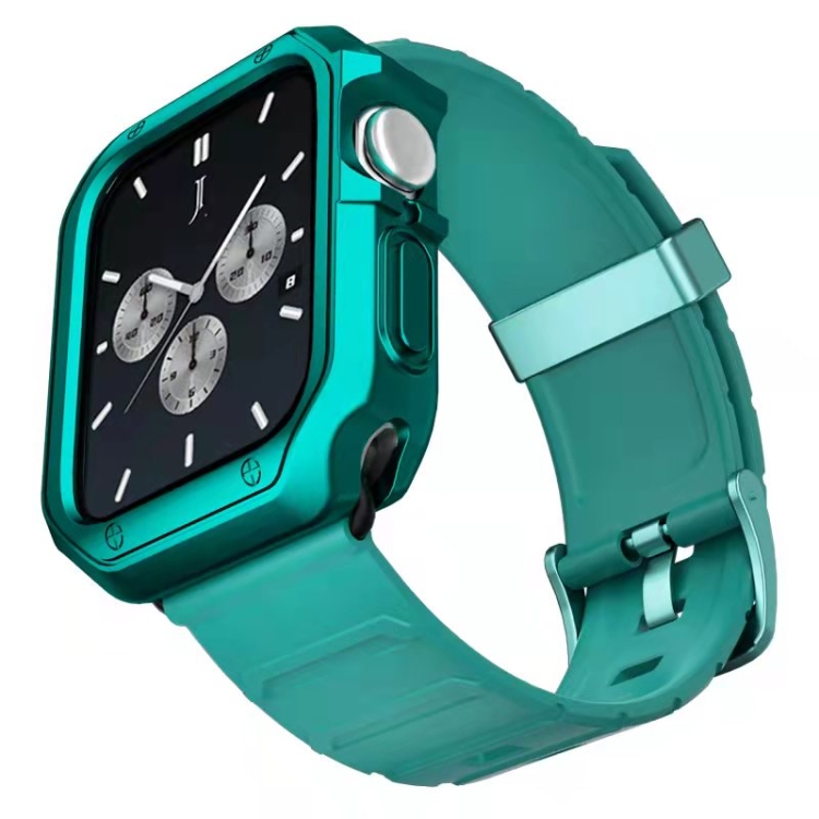 

Silicone Watch Band + Watch Case Set For Apple Watch Series 7 45mm(Green)