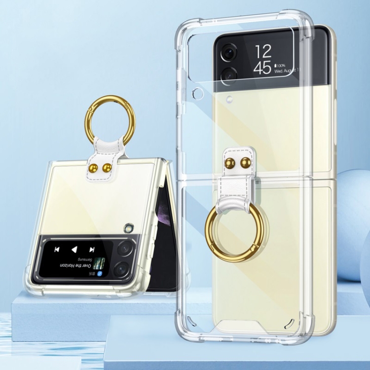 

For Samsung Galaxy Z Flip3 5G GKK Shockproof Airbag Phone Case with Ring Holder(Transparent)