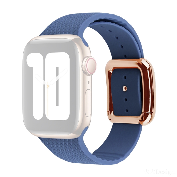 Rose Gold Buckle Silicone Watch Band 
