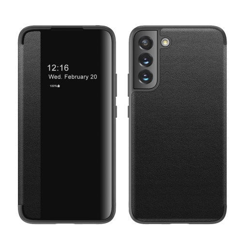 

For Samsung Galaxy S22+ 5G Window View Leather Phone Case(Black)