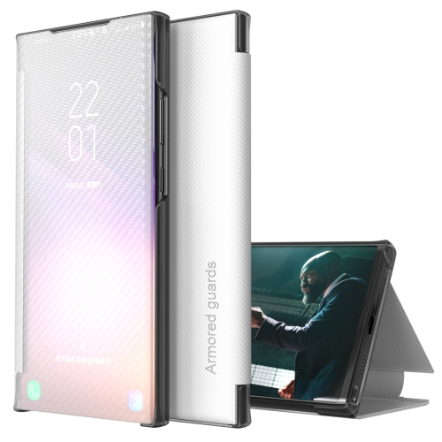 

For Xiaomi Redmi Note 11 Pro 5G Carbon Fiber View Time Leather Phone Case(White)