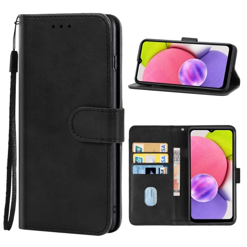 

Leather Phone Case For Samsung Galaxy A03s 166mm Version(Black)