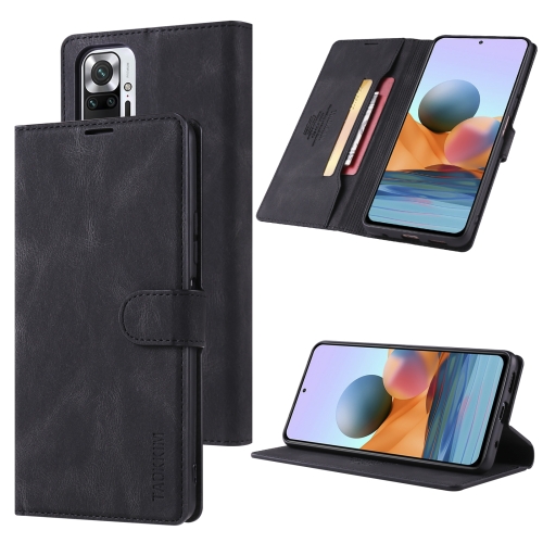 For Xiaomi Redmi Note 11 Pro / Note 11 Pro Max TAOKKIM Calf Texture Leather Phone Case(Black)