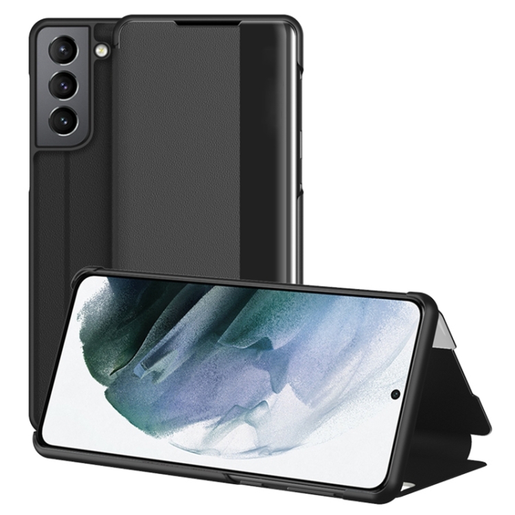 

For Samsung Galaxy S22+ 5G Window View Leather Phone Case(Black)