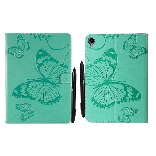 

Pressed Printing Butterfly Pattern Horizontal Flip Leather Tablet Case For iPad mini 6(Green)