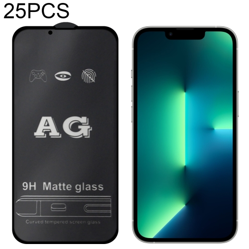 

25 PCS AG Matte Frosted Full Cover Tempered Glass Film For iPhone 13 Pro Max