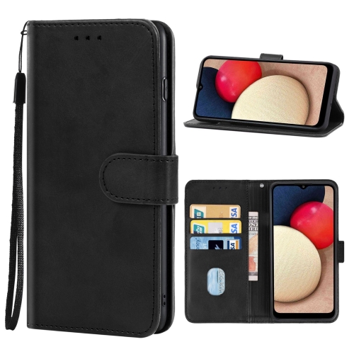 

For Samsung Galaxy A12 / A12 Nacho Leather Phone Case(Black)