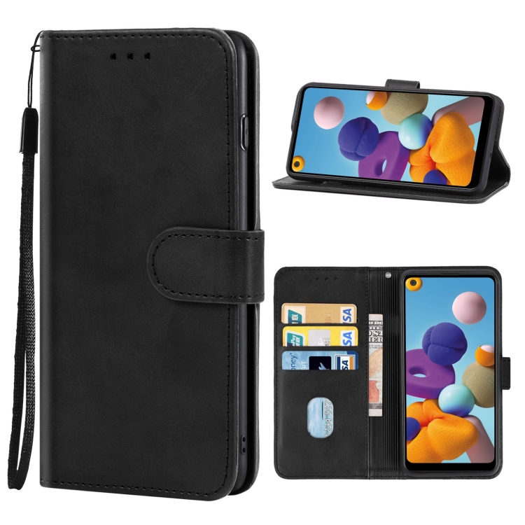 

For Samsung Galaxy A21 Leather Phone Case(Black)