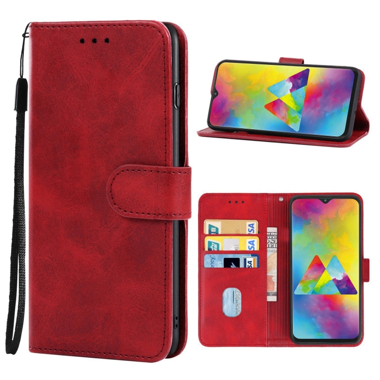 For Samsung Galaxy M20 Leather Phone Case(Red)