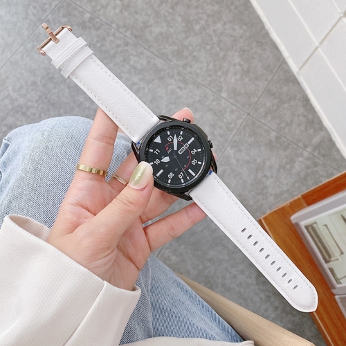 

For Samsung Galaxy Watch4 40mm/44mm Leather Strap Watch Band(White)