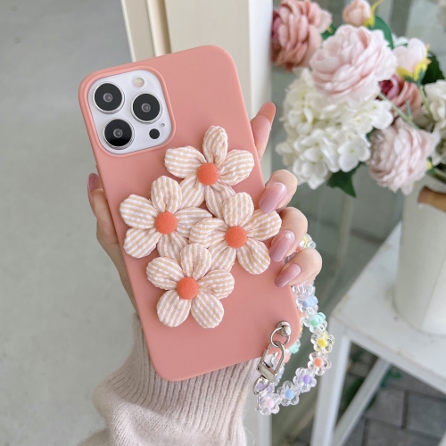 

Four Flowers Hand Strap Phone Case For iPhone 12 mini(Begonia)