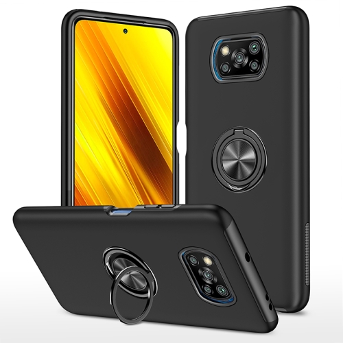 

For Xiaomi Poco X3 NFC / X3 PC + TPU Magnetic Phone Case with Invisible Ring Holder(Black)