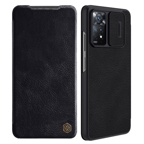 

For Xiaomi Redmi Note 11 Pro Global / 11 Pro 5G Global / 11 Pro+ 5G India / 11E Pro 5G NILLKIN QIN Series Pro Crazy Horse Texture Leather Case(Black)