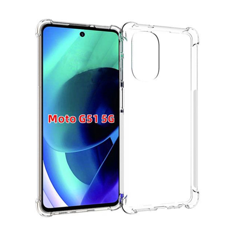 

For Motorola Moto G51 5G Shockproof Non-slip Thickening TPU Phone Case(Transparent)