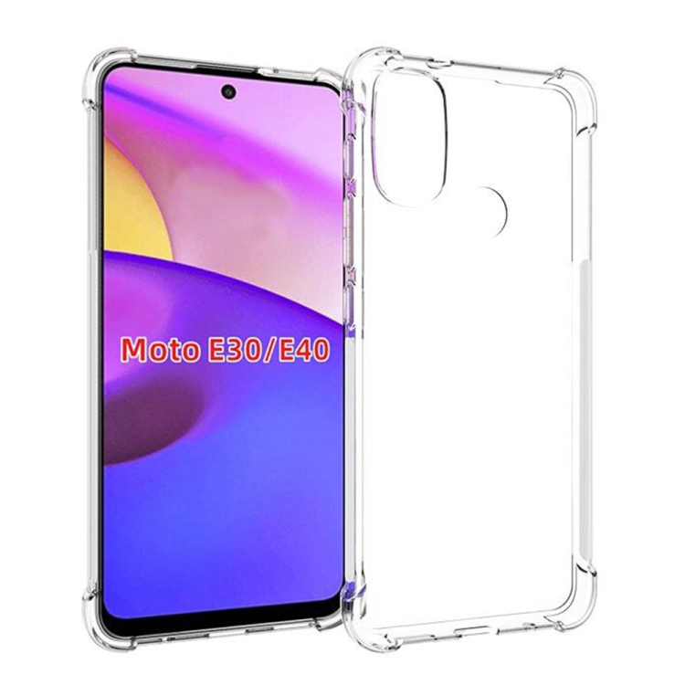 

For Motorola Moto E30 Shockproof Non-slip Thickening TPU Phone Case(Transparent)