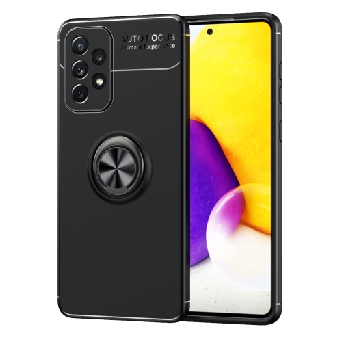 

For Samsung Galaxy A73 Metal Ring Holder TPU Phone Case(Black)