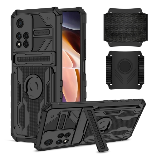 

For Xiaomi Redmi Note 11 Pro Armor Wristband Phone Case(Black)