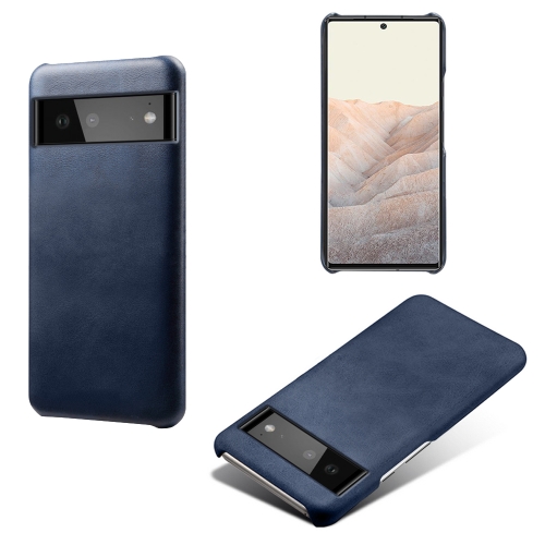 

For Google Pixel 6 Calf Texture PC + PU Phone Case(Blue)