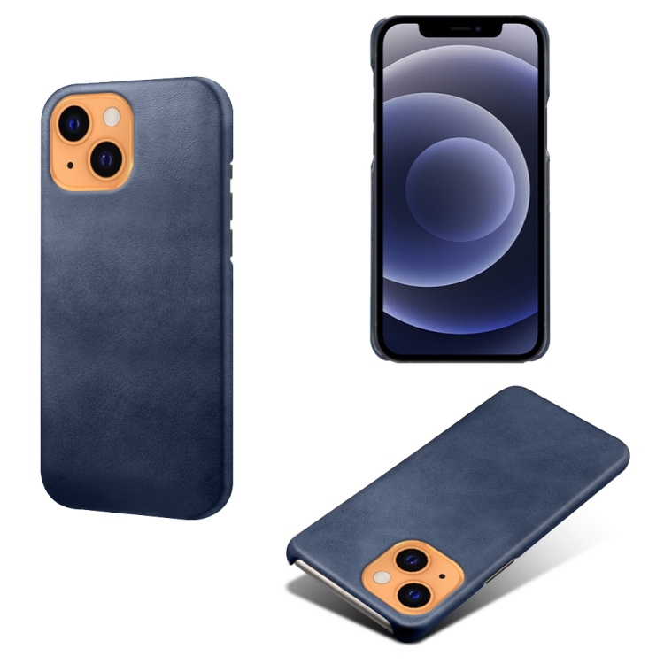 

Calf Texture PC + PU Phone Case For iPhone 13(Blue)
