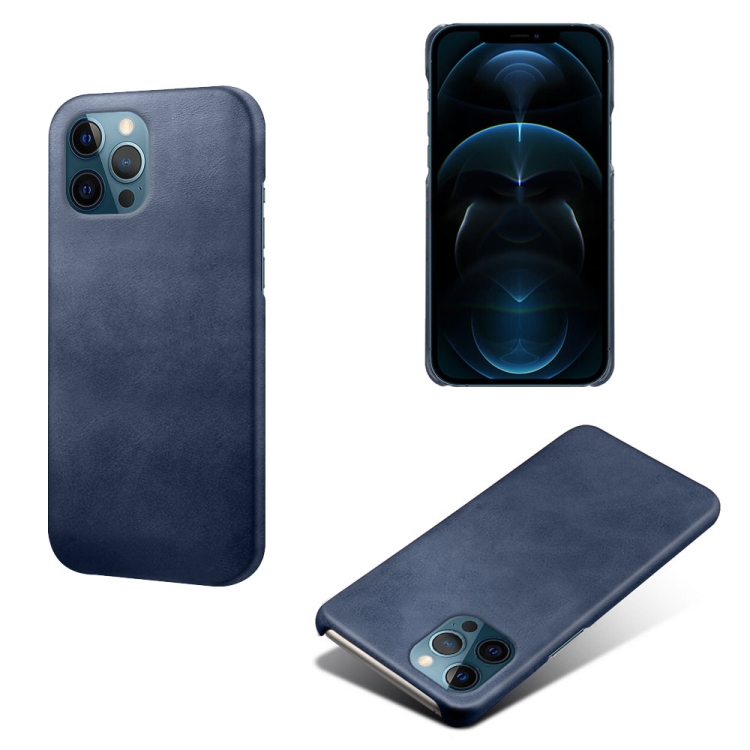 

Calf Texture PC + PU Phone Case For iPhone 12 Pro Max(Blue)